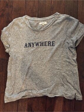 Madewell ‘Anywhere’ Striped Crewneck Tee - Heather Gray